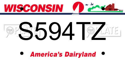 S594TZ Wisconsin License Plate