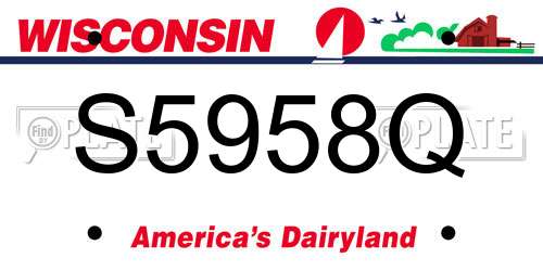 S5958Q Wisconsin License Plate