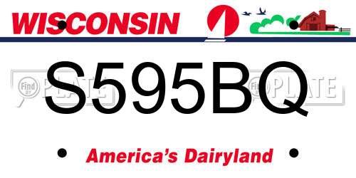 S595BQ Wisconsin License Plate