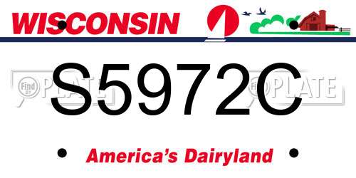 S5972C Wisconsin License Plate