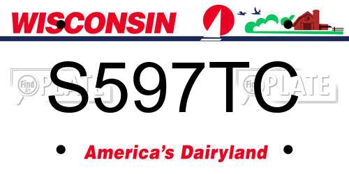 S597TC Wisconsin License Plate