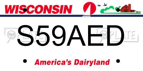 S59AED Wisconsin License Plate