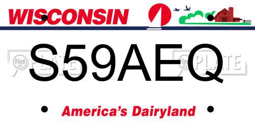 S59AEQ Wisconsin License Plate
