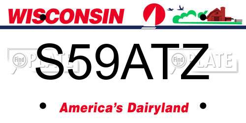 S59ATZ Wisconsin License Plate