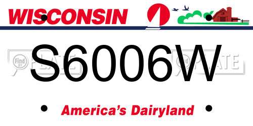 S6006W Wisconsin License Plate