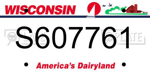 S607761 Wisconsin License Plate