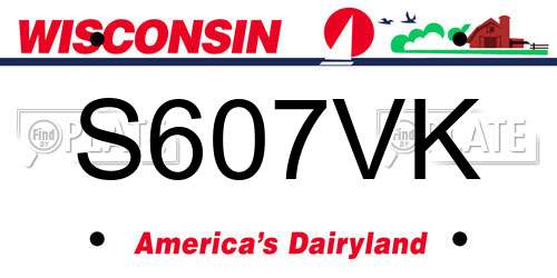 S607VK Wisconsin License Plate