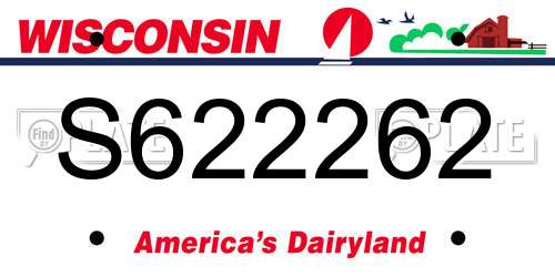S622262 Wisconsin License Plate