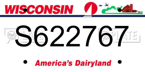 S622767 Wisconsin License Plate