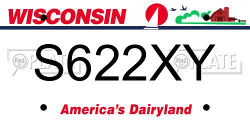 S622XY Wisconsin License Plate