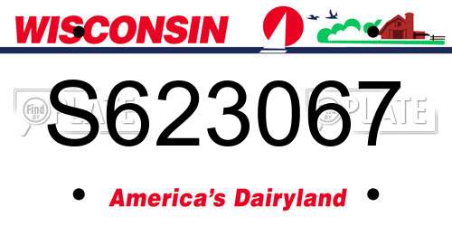 S623067 Wisconsin License Plate