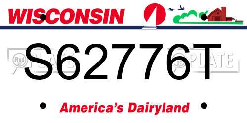 S62776T Wisconsin License Plate