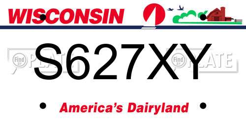S627XY Wisconsin License Plate