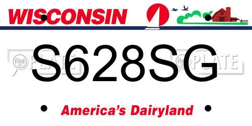 S628SG Wisconsin License Plate