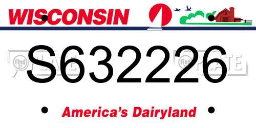 S632226 Wisconsin License Plate