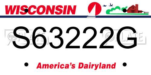 S63222G Wisconsin License Plate