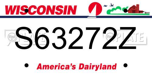 S63272Z Wisconsin License Plate