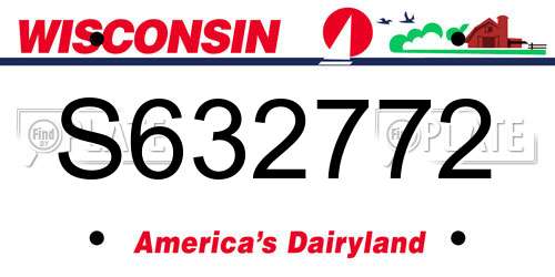 S632772 Wisconsin License Plate