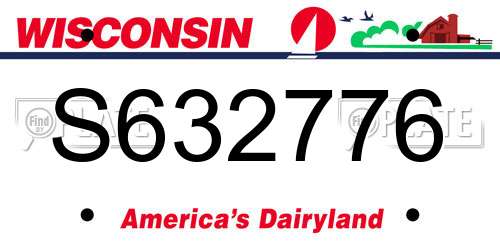 S632776 Wisconsin License Plate