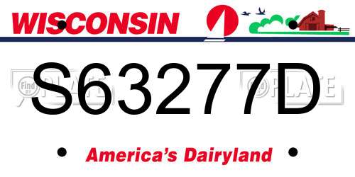 S63277D Wisconsin License Plate