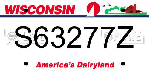 S63277Z Wisconsin License Plate