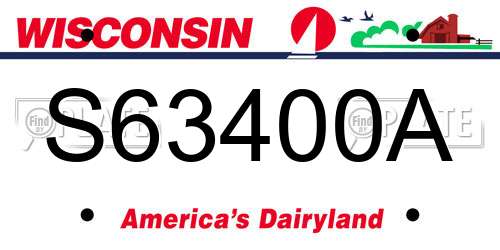 S63400A Wisconsin License Plate