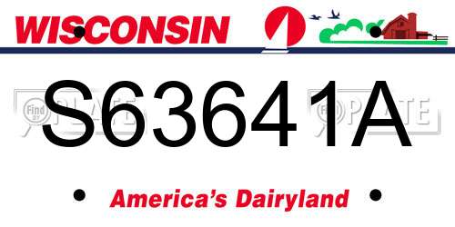 S63641A Wisconsin License Plate