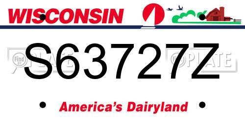 S63727Z Wisconsin License Plate