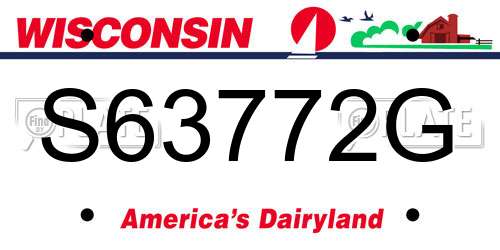 S63772G Wisconsin License Plate