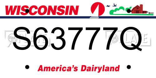 S63777Q Wisconsin License Plate