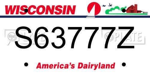 S63777Z Wisconsin License Plate