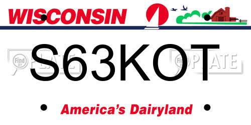 S63KOT Wisconsin License Plate