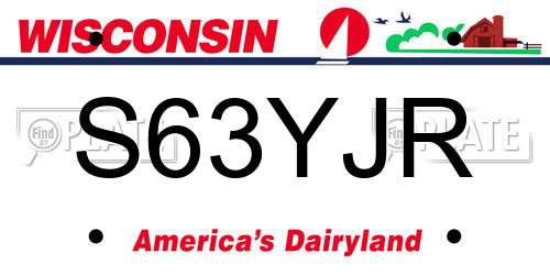 S63YJR Wisconsin License Plate