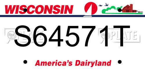 S64571T Wisconsin License Plate