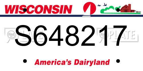 S648217 Wisconsin License Plate