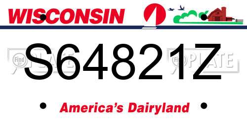 S64821Z Wisconsin License Plate