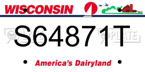 S64871T Wisconsin License Plate