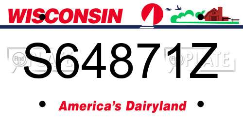 S64871Z Wisconsin License Plate