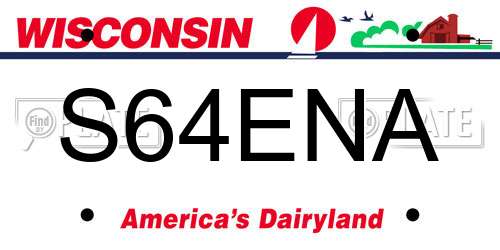 S64ENA Wisconsin License Plate