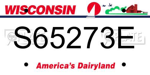S65273E Wisconsin License Plate