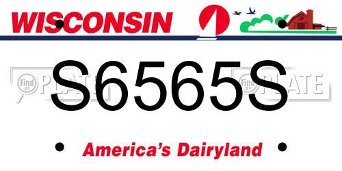S6565S Wisconsin License Plate