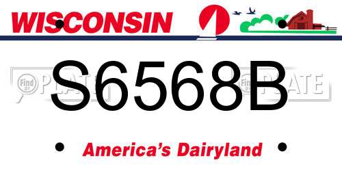 S6568B Wisconsin License Plate