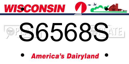 S6568S Wisconsin License Plate