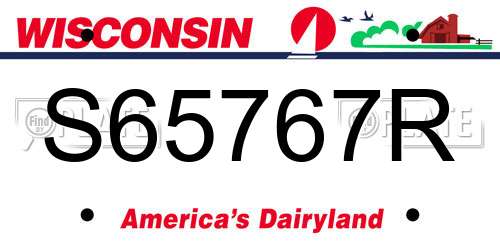 S65767R Wisconsin License Plate