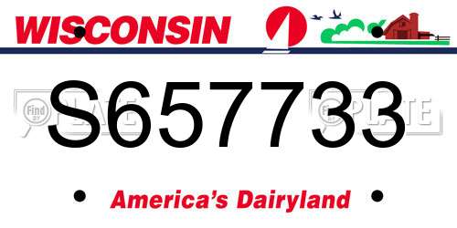 S657733 Wisconsin License Plate