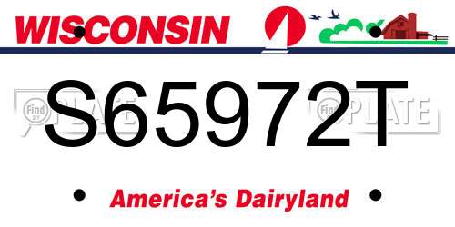 S65972T Wisconsin License Plate