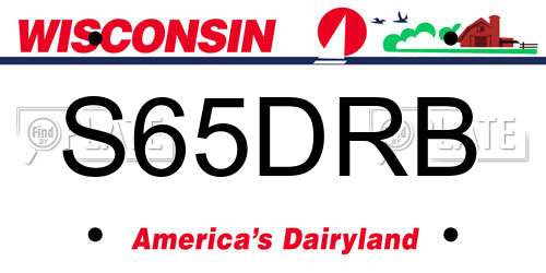 S65DRB Wisconsin License Plate