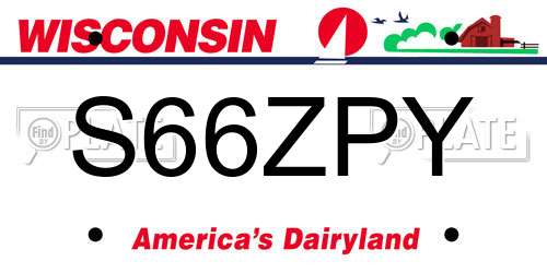 S66ZPY Wisconsin License Plate