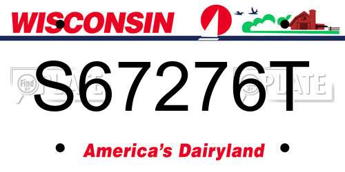 S67276T Wisconsin License Plate