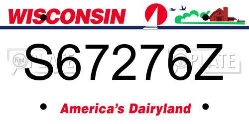 S67276Z Wisconsin License Plate